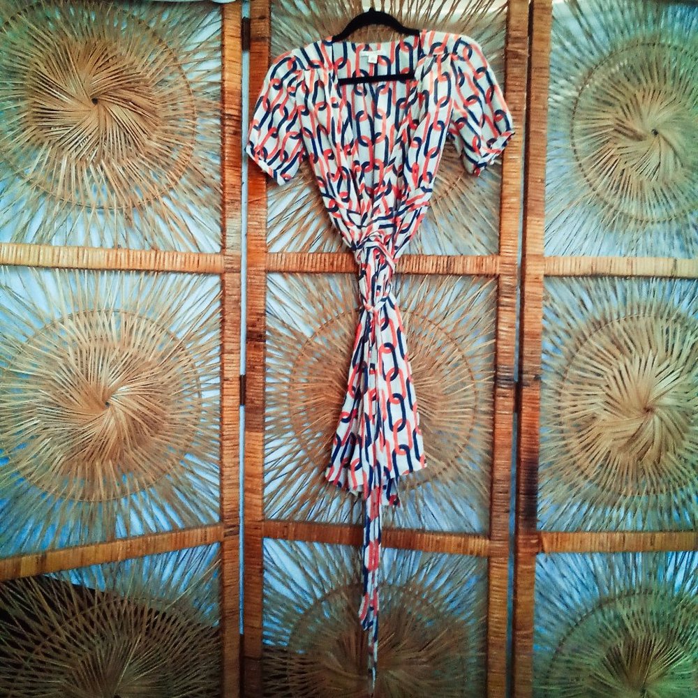 Pattern Wrap Dress